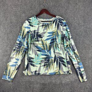 Hang Ten Top Womens XL Stretch Knit Pullover Long Sleeve UV Protection Surf Swim